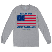 Heather Grey newback to back world war champs back Long Sleeve Tee - linhVisuals