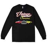 Black vintage classic oldies cars Long Sleeve Tee - linhVisuals