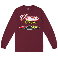 Burgundy vintage classic oldies cars Long Sleeve Tee - linhVisuals