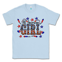 Dusty Blue All American Girl Classic Tee - CowCowDesign