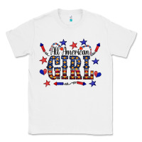 White All American Girl Classic Tee - CowCowDesign