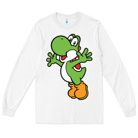 White yoshi Long Sleeve Tee - linhVisuals