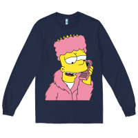 Navy newbart simpson camron Long Sleeve Tee - linhVisuals