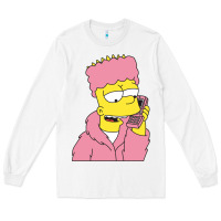White newbart simpson camron Long Sleeve Tee - linhVisuals