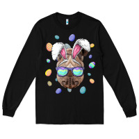 Black rhino easter bunny ears funny easter eggs hunting sweatshirt Long Sleeve Tee - linhVisuals