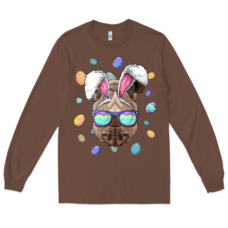 Rhino Easter Bunny Ears Funny Easter Eggs Hunting Sweatshirt Long Sleeve Tee by linhVisuals | Teevron