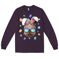 Plum rhino easter bunny ears funny easter eggs hunting sweatshirt Long Sleeve Tee - linhVisuals