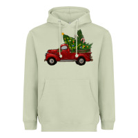 Matcha Christmas Trees With Truck Heavyweight Hoodie - RanaPortraitStore