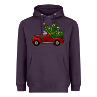 Plum Christmas Trees With Truck Heavyweight Hoodie - RanaPortraitStore