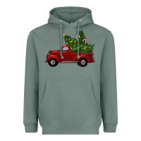 Sage Christmas Trees With Truck Heavyweight Hoodie - RanaPortraitStore