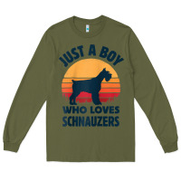 Army Green schnauzer just a boy who loves dogs men retro vintage sunset raglan ba Long Sleeve Tee - linhVisuals