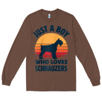 Chestnut schnauzer just a boy who loves dogs men retro vintage sunset raglan ba Long Sleeve Tee - linhVisuals