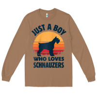 Toasted Coconut schnauzer just a boy who loves dogs men retro vintage sunset raglan ba Long Sleeve Tee - linhVisuals