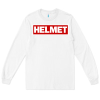 White Meantime Helmet Long Sleeve Tee - linhVisuals