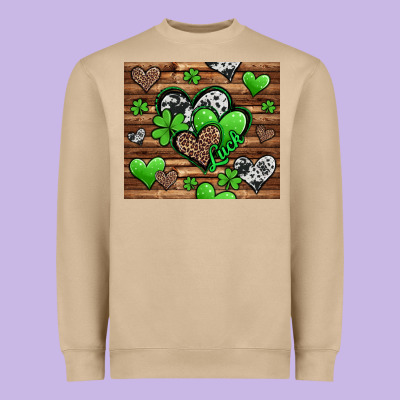 St. Patrick's Day Hearts Heavyweight Sweatshirt Designed By Jasminsmagicworld