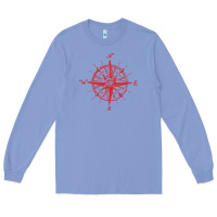 Colony Blue compass Long Sleeve Tee - linhVisuals