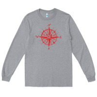 Heather Grey compass Long Sleeve Tee - linhVisuals