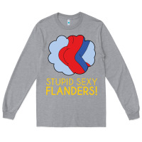 Heather Grey stupid sexy flanders! Long Sleeve Tee - linhVisuals