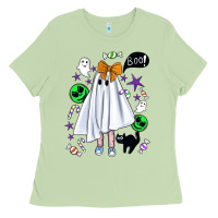 Matcha cute ghost halloween Ladies Tee - BundleAndBundleShop