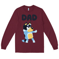 Burgundy Bluey Dad Long Sleeve Tee - linhVisuals