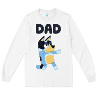 White Bluey Dad Long Sleeve Tee - linhVisuals