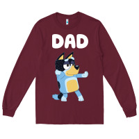 Burgundy Bluey Dad Long Sleeve Tee - linhVisuals