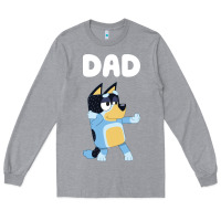 Heather Grey Bluey Dad Long Sleeve Tee - linhVisuals