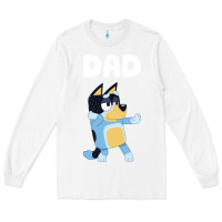 White Bluey Dad Long Sleeve Tee - linhVisuals