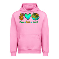 Fuchsia Pink peace love beach Urban Hoodie - Jasminsmagicworld