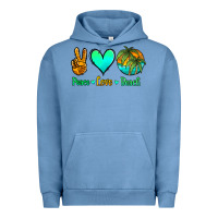 Pigment Pebble Blue peace love beach Urban Hoodie - Jasminsmagicworld