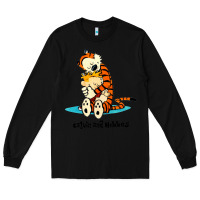 Black newcalvin and hobbes [tyellow] Long Sleeve Tee - linhVisuals