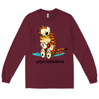 Burgundy newcalvin and hobbes [tyellow] Long Sleeve Tee - linhVisuals