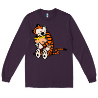 Plum newcalvin and hobbes 04 Long Sleeve Tee - linhVisuals