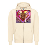Sandshell highland cow valentine's day Zipper Hoodie - RanaPortraitStore