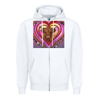 White highland cow valentine's day Zipper Hoodie - RanaPortraitStore