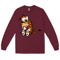 Burgundy newcalvin and hobbes 04 Long Sleeve Tee - linhVisuals