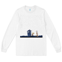 White newcalvin and hobbes night star tardis Long Sleeve Tee - linhVisuals