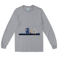 Heather Grey newcalvin and hobbes night star tardis Long Sleeve Tee - linhVisuals