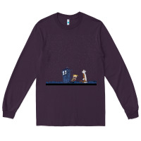 Plum newcalvin and hobbes night star tardis Long Sleeve Tee - linhVisuals