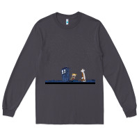 Smoke newcalvin and hobbes night star tardis Long Sleeve Tee - linhVisuals
