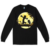 Black newcalvin and hobbes no worries Long Sleeve Tee - linhVisuals