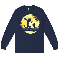 Navy newcalvin and hobbes no worries Long Sleeve Tee - linhVisuals