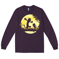 Plum newcalvin and hobbes no worries Long Sleeve Tee - linhVisuals