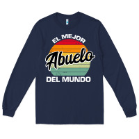 Navy el mejor abuelo del mundo grandfather sweatshirt Long Sleeve Tee - linhVisuals