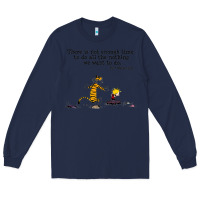 Navy newcalvin and hobbes quote 10 Long Sleeve Tee - linhVisuals