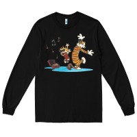 Black newcalvin and hobbes sing 09 Long Sleeve Tee - linhVisuals