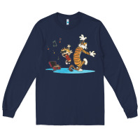 Navy newcalvin and hobbes sing 09 Long Sleeve Tee - linhVisuals