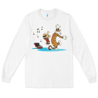 White newcalvin and hobbes sing 09 Long Sleeve Tee - linhVisuals