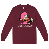 Burgundy newcalvin and hobbes stupendous man Long Sleeve Tee - linhVisuals
