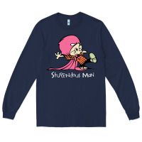 Navy newcalvin and hobbes stupendous man Long Sleeve Tee - linhVisuals